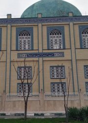 پنجره آهنی گره چینی مسجد امیر المومنین علیه السلام پردیسان قم